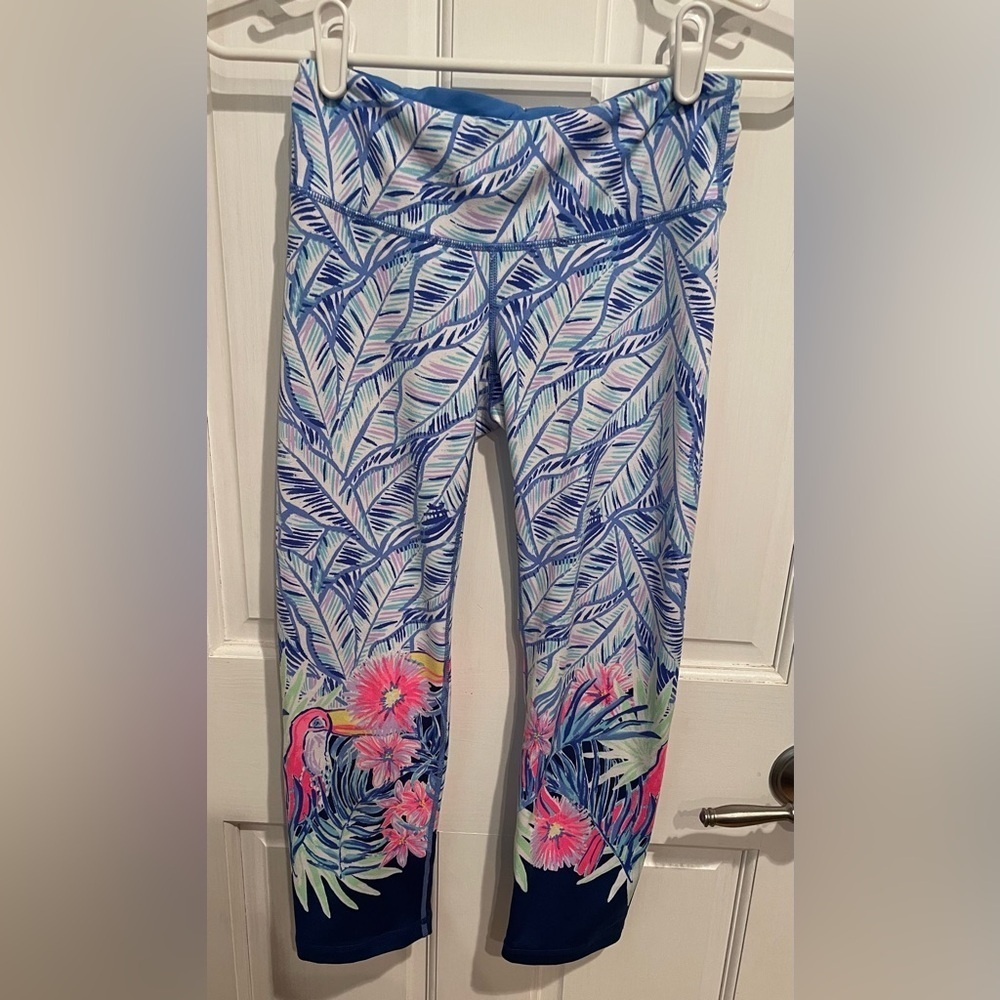 Lilly Pulitzer Leggings- Blue with Pink and Green Floral XS